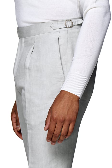 LIGHT GREY PLEATED BRENTWOOD TROUSERS LIGHT GREY 6