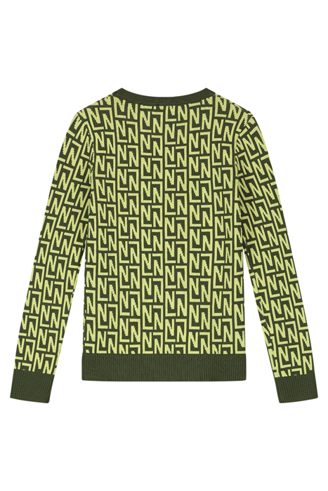 LOGO ALLOVER PULLOVER DARK GREEN/BRIGHT GREEN 2
