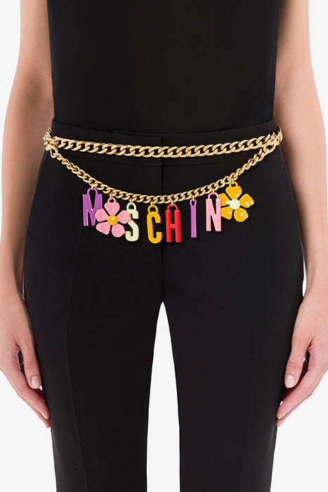 FLOWER LETTERING CHARM CHAIN BELT GOLD 2