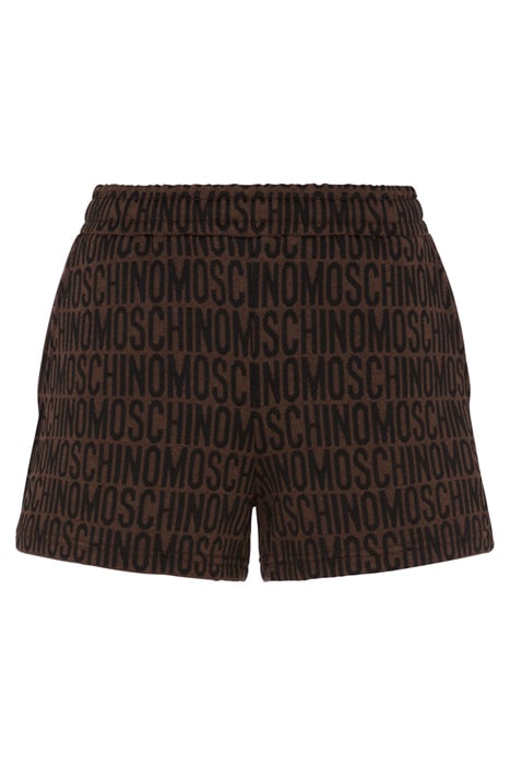 ALLOVER LOGO FLEECE SHORTS BROWN 3