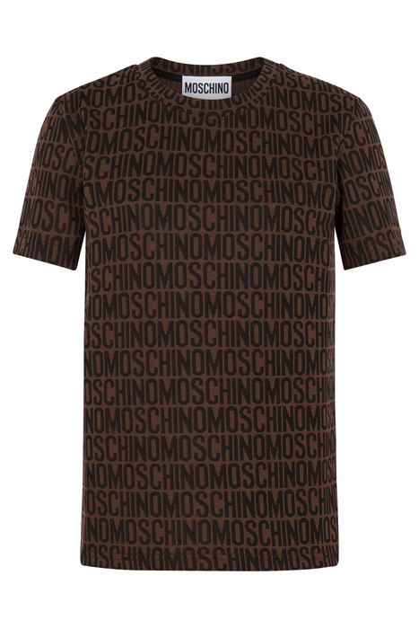 ALLOVER LOGO JERSEY T-SHIRT BROWN 3