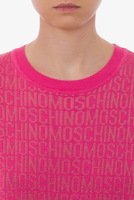 ALLOVER LOGO WOOL SWEATER FUCHSIA 4