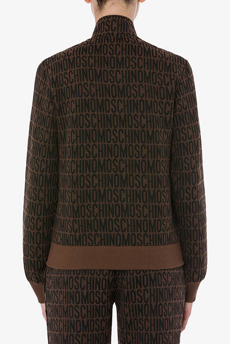 ALLOVER LOGO COTTON BLEND SWEATSHIRT BROWN 2