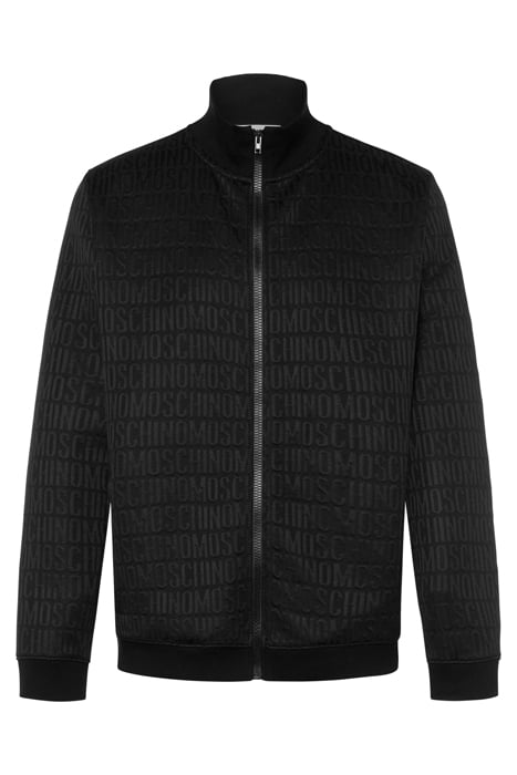 ALLOVER LOGO JACQUARD ZIP SWEATSHIRT BLACK 3