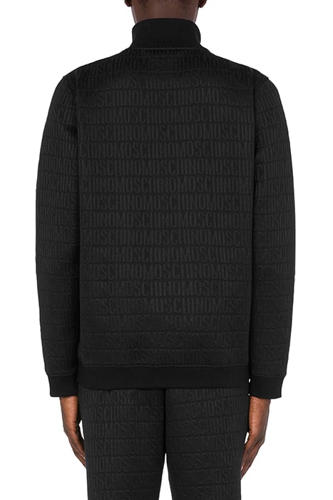 ALLOVER LOGO JACQUARD ZIP SWEATSHIRT BLACK 2