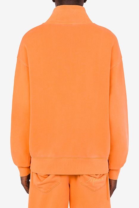 SIGNATURE LOGO FADED COTTON SWEATSHIRT ORANGE 2