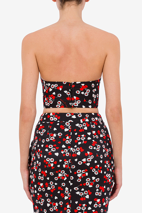 ALLOVER HEARTS OTTOMAN CROP TOP BLACK 2