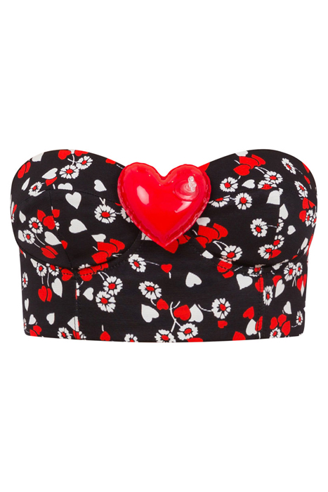 ALLOVER HEARTS OTTOMAN CROP TOP BLACK 3