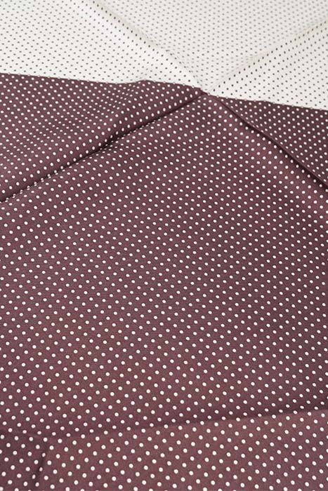 SILK SQUARED SCARF BROWN ECRU DOTS BROWN ECRU 3