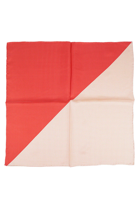 SILK SQUARED SCARF RED WHITE WITH DOTS RED,WHITE 2