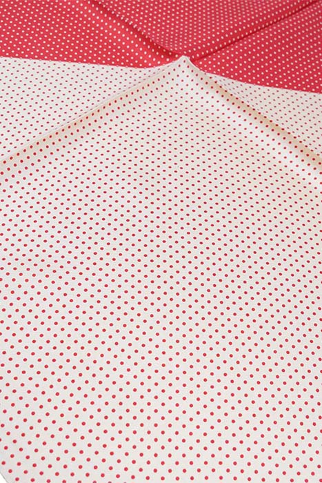 SILK SQUARED SCARF RED WHITE WITH DOTS RED,WHITE 3