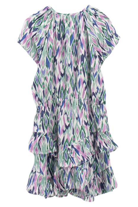 GIRLS’ OFF-WHITE IKAT DIAMOND PRINT ASYMMETRIC DRESS 3
