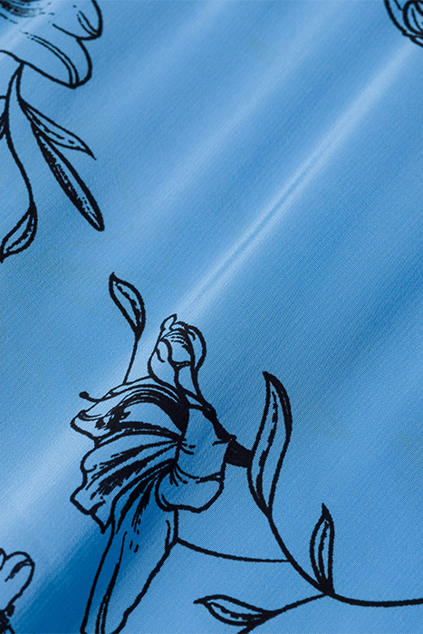 NIOBE MAXI LENGTH RUFFLE DRESS FLOWER SUMMER SKY 6