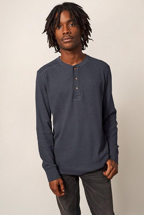 PORTER WAFFLE HENLEY DARK GREY 1