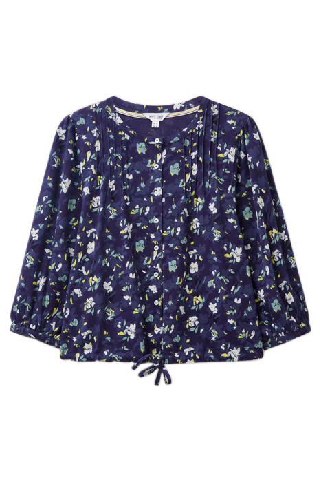 BENNIE TIE HEM SHIRT NAVY PRINTED 3