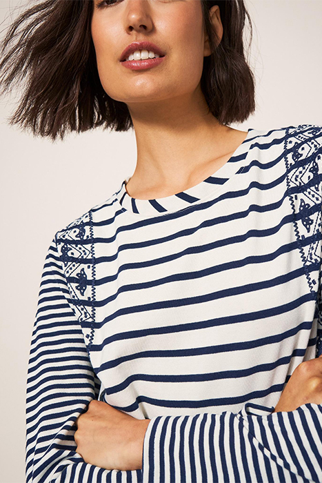 LONG SLEEVE WEAVER TEE BLUE 5