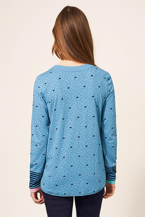 CAIE PRINTED TEE TEAL PRINTED 2