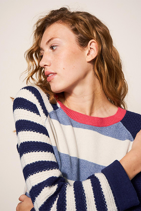 TYNE STRIPE JUMPER TEAL 5