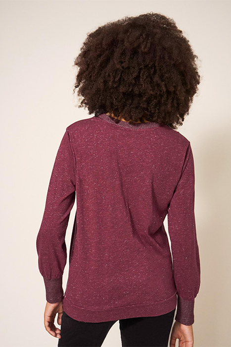 FRANKIE SPARKLE TOP DARK PLUM 2