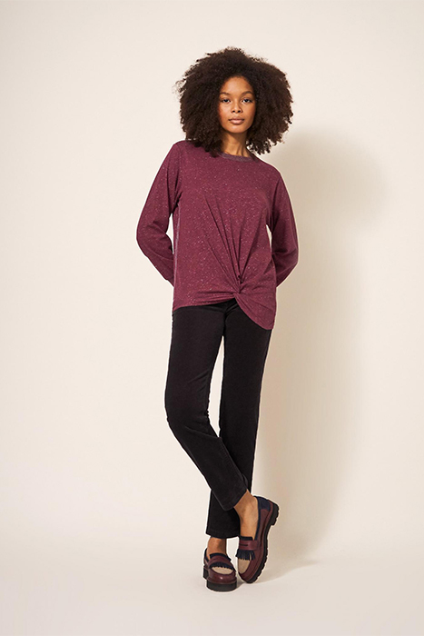 FRANKIE SPARKLE TOP DARK PLUM 3