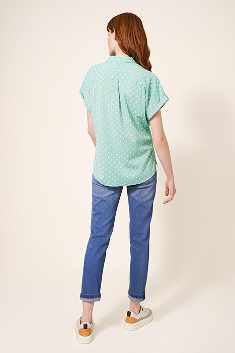 ELLA COTTON SHIRT MID GREEN 2