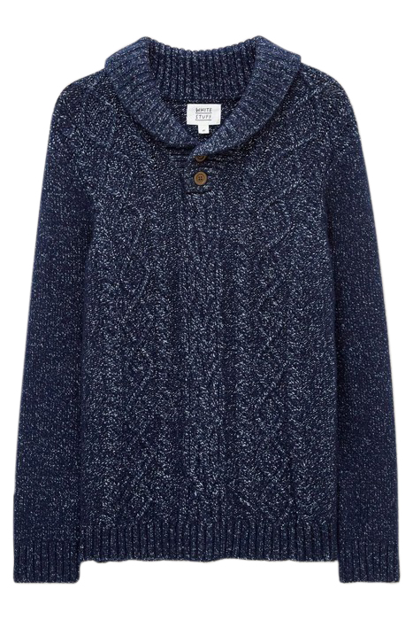 TWISTED CABLE SHAWL DARK NAVY 4