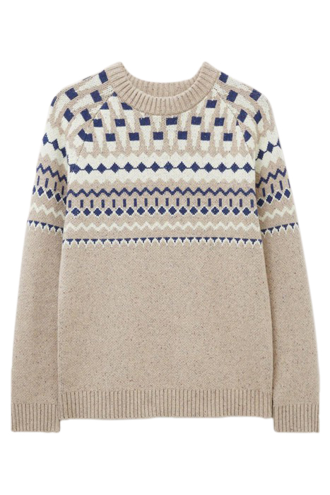 NORDIC YOKE FAIRISLE CREW DARK NATURAL 1
