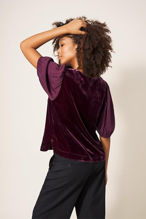 FARLEY VELVET TUNIC DARK PLUM 2