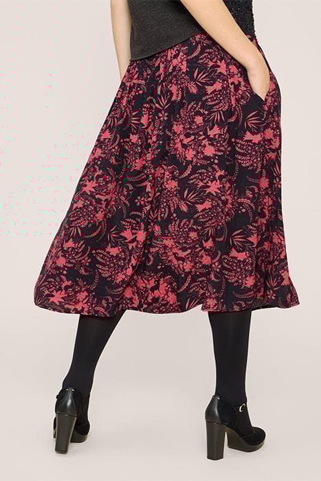 MAEVA MIDI SKIRT BLACK PRINTED 2