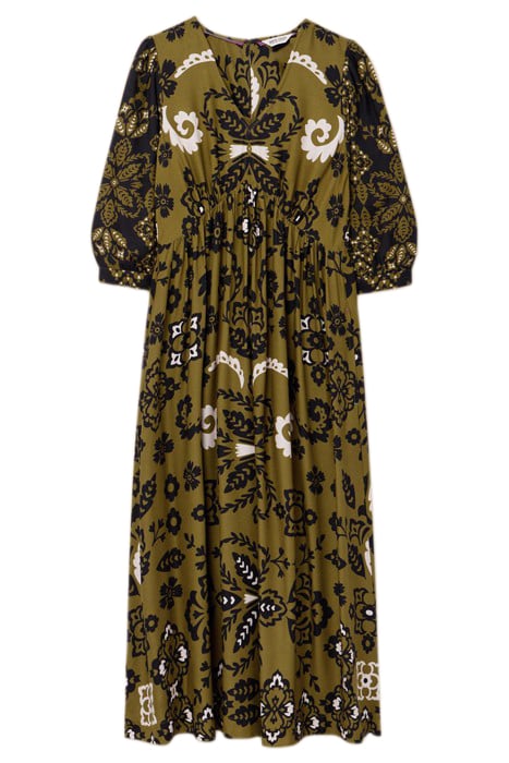 LUCY ECO VERO MINI DRESS GREEN PRINTED 3