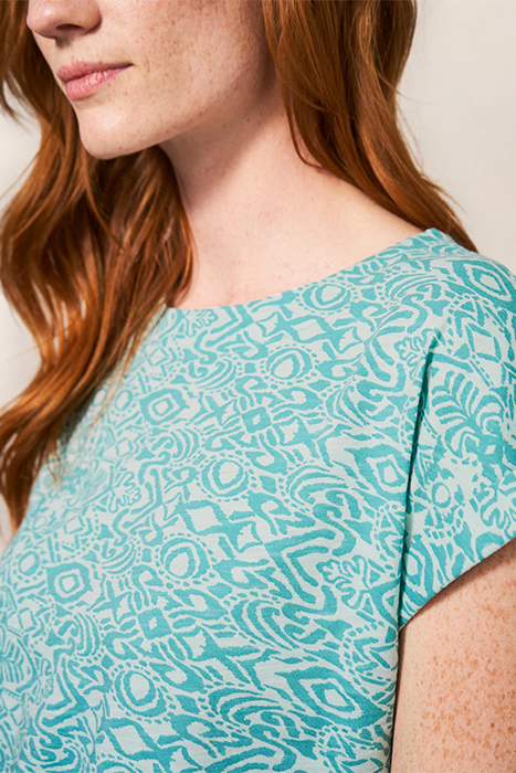 CARRIE TUNIC TEAL PRINTED 4