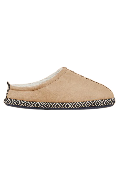 SUEDE BORG MULE SLIPPER LIGHT TAN 1
