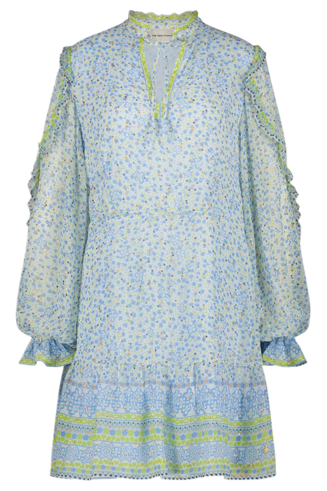 ADRIENNE DRESS CREAM WHITE/RIAD BLU 2