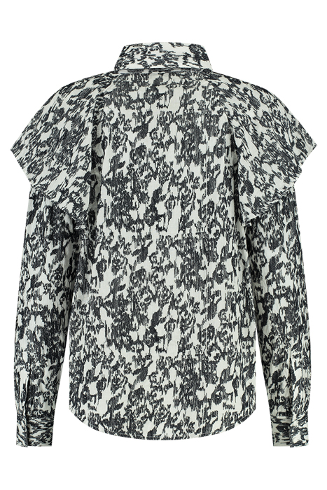 ROKIN BLOUSE BLURRY FLOWER MARINE 2