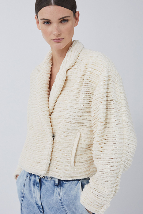 STINSON CROPPED JACKET IN ECRU 4