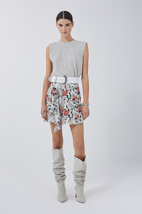 CARTIS MINI SKIRT IN MIXED GREEN 3