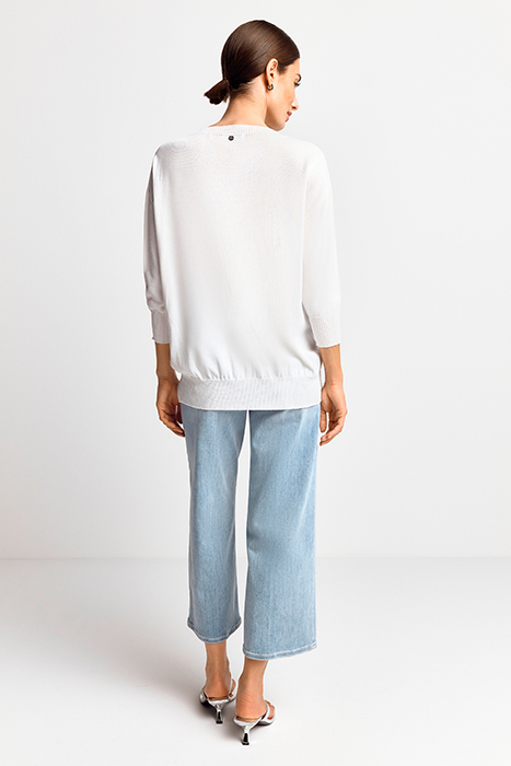 FINEGAUGE SEAMLESS PULLOVER RECYCLED WHISPER WHITE 3