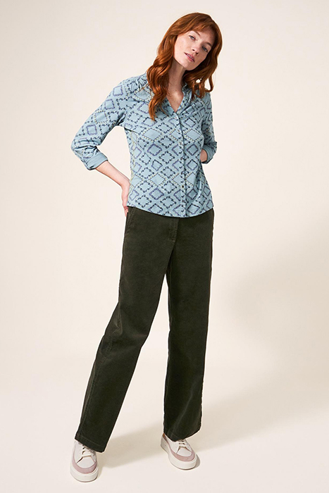 BELLE CORD WIDE LEG KHAKI GREEN 4