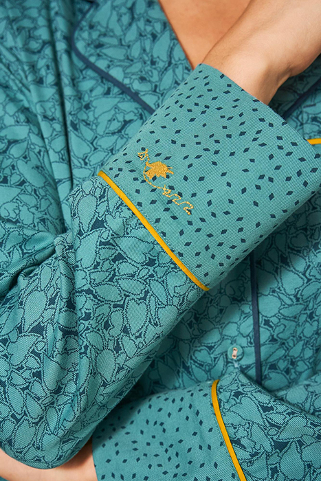 NINA  PJ SHIRT TEAL 4