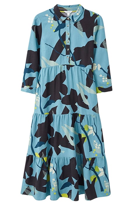 MAYA TIERED SHIRT DRE TEAL 2