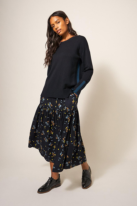 JAMIMA ECO VERO MIDI SKIRT BLACK 2