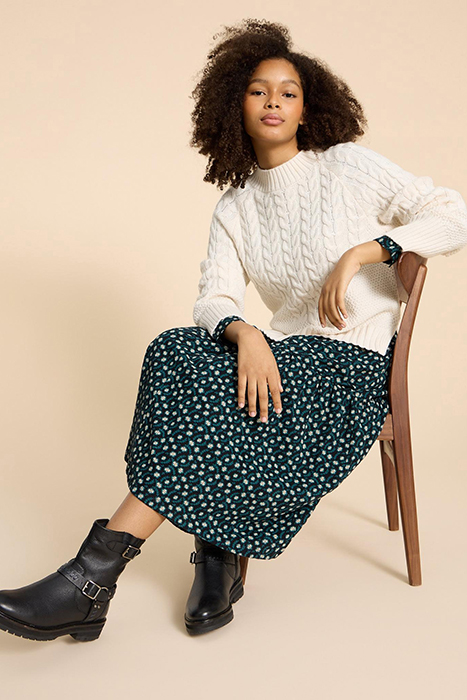 OLIVE JERSEY DRE BLACK PRINTED 4