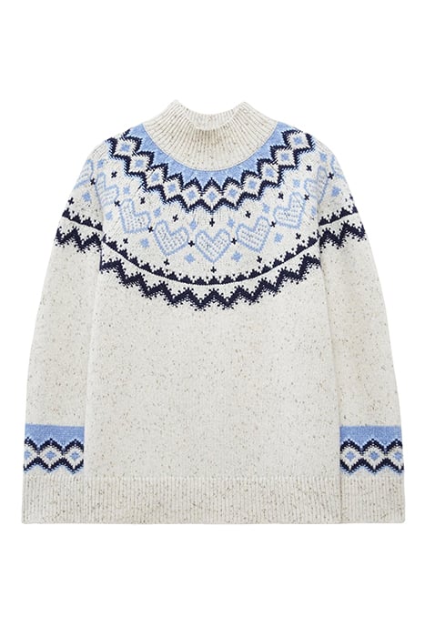 HEART LONGLINE FAIRISLE JUMPER NATURAL 3