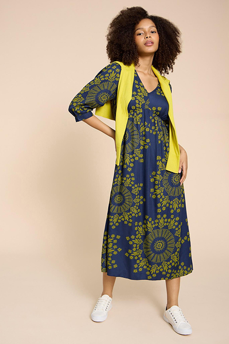 LUCY ECO VERO MINI DRESS NAVY PRINTED 3