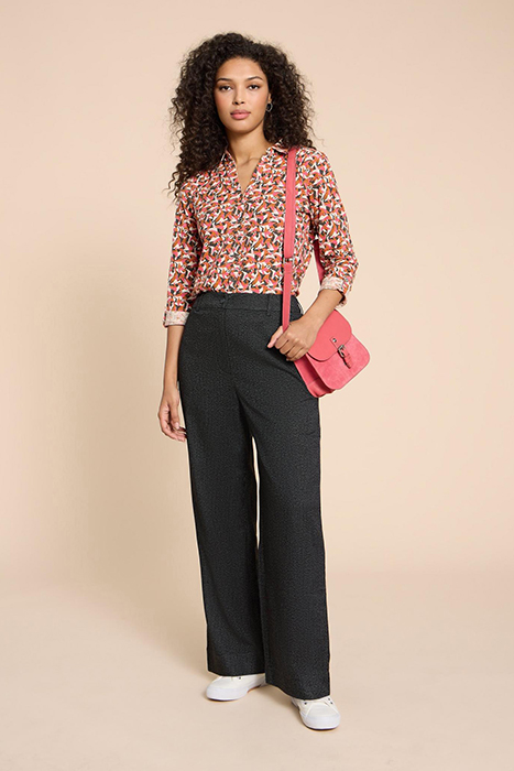 BELLE TWEEDY WIDE LEG TROUSER BLACK 2