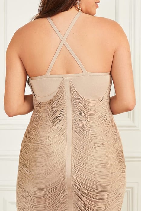 ANALISE BANDAGE DRESS FAWN TAUPE 9