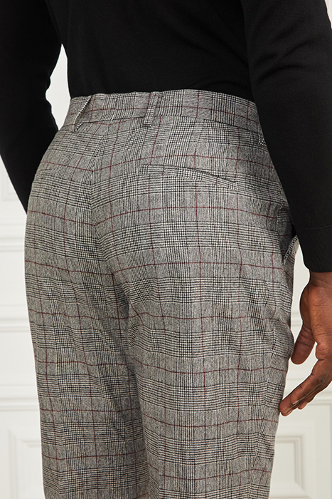 ROGER CLASSIC CHINO FIT BLACK/WHITE/RED TAILORED PANT 10