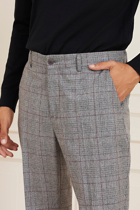 ROGER CLASSIC CHINO FIT BLACK/WHITE/RED TAILORED PANT 9