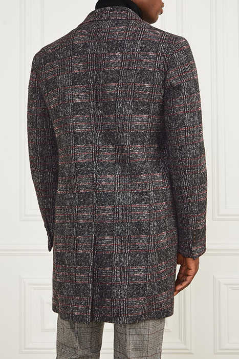 SINGLE BREASTED COAT BLACK/WHITE/RED CHECK 10