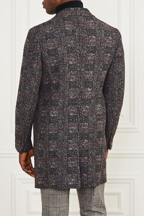 SINGLE BREASTED COAT BLACK/WHITE/RED CHECK 9